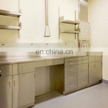 Laboratory furniture chemical biological 304 stainless steel work bench laboratory table with drawer