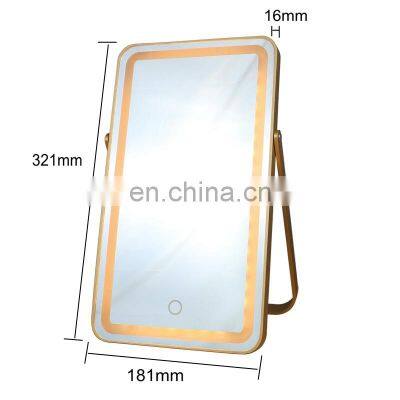 New Design Table Foldable Stand Touch Cosmetic Makeup Led Mirror Lamp photo-4