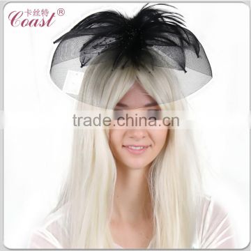 hot sale black decorative bulk big chiffon hair flowers