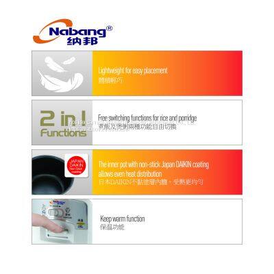 0.8 LITRE AUTOMATIC RICE COOKER WITH PORRIDGE CONGEE COOKING – TASTY RICE AT A TOUCH OF A BUTTON photo-3