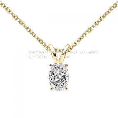 Real 1 Carat D Color Moissanite Bridal Pendant Necklace 100% 925 Sterling Silver Wedding Party Fine Jewelry Gift Wholesale