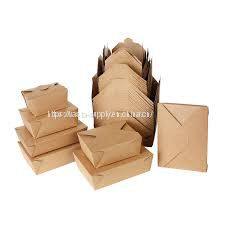 brown to go boxes leak proof lunch boxes Chinese takeout boxes microwavable recyclable paper cardboard packing grease resistant restaurant containers recyclable