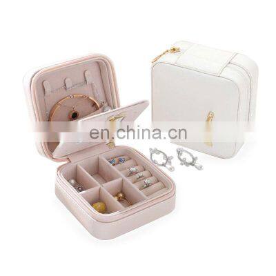 Travel jewelry organizer box cosmetic makeup packaging earrings storage Casket Container gift bag for girl