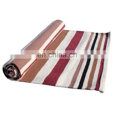 Stripe pattern Washable yoga mat 100% Cotton Hand-loom product Made in India yoga mat