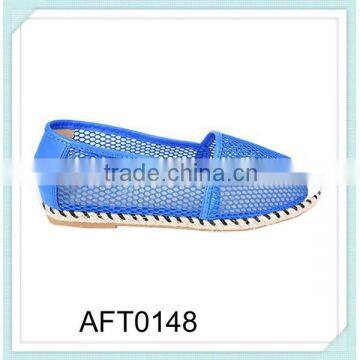 blue sport shoes women summer mesh shoes with linen trim