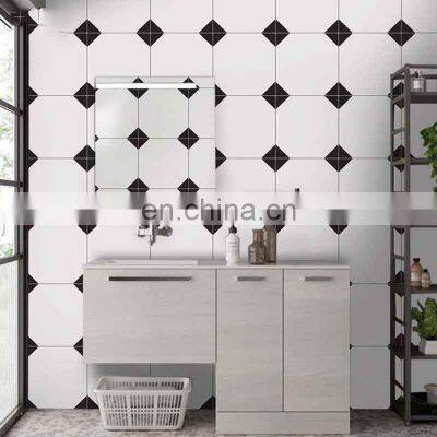 Small Tiles Black and White 300 * 300 Lattice Retro Balcony Bathroom Kitchen Tiles photo-5