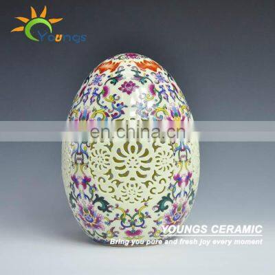 Modern red pottery egg shape vase for wedding