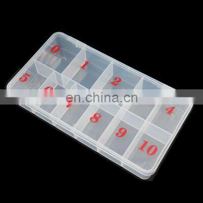 High Quality 1000PCS Plastic Clear Half Transparent Nail Art Tips Cell Empty Nail Tip Storage Box Case Manicure Tool With Number photo-2