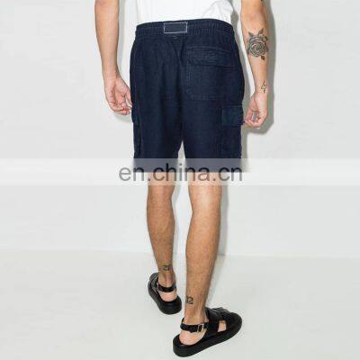 High Fashion Custom Logo Drawstring Denim Shorts for Men photo-2