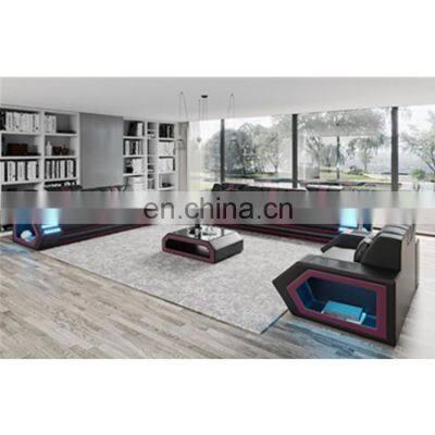 Modern design set furniture sectional Sofa Modern LED light living room sofa