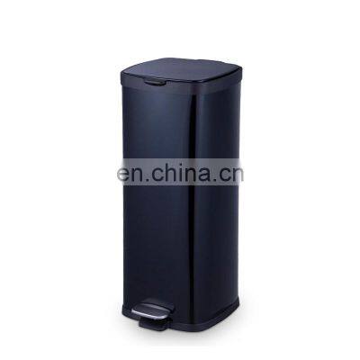 20L Household Trash Can Black Garbage Bin Soft Close Waste Bin