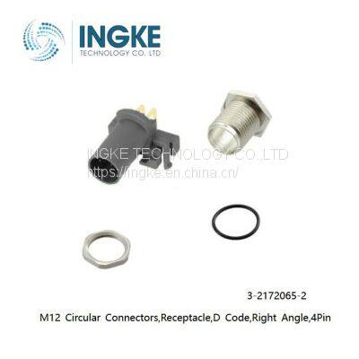 3-2172065-2,M12 Circular Connectors,Receptacle,D Code,Right Angle,4Pin,INGKE