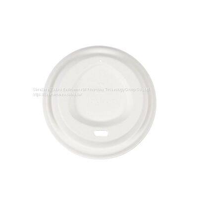 Bagasse Sugarcane Disposable Compostable Biodegradable White Paper Pulp Coffee Cup Lid