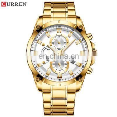 CURREN 8360 Latest Simple Men Watch Stainless Steel Chronograph Calendar Quartz Luminous Man Watch Sales Online photo-3