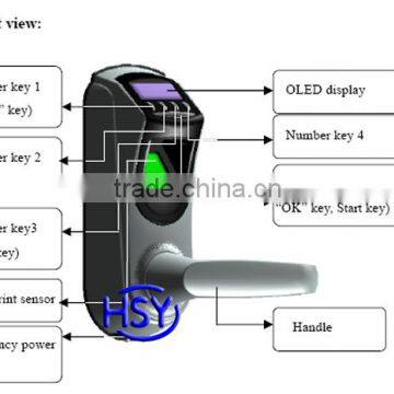 2016 New Zinc Alloy Biometric Fingerprint Door Lock for Wooden and Glass Door photo-4