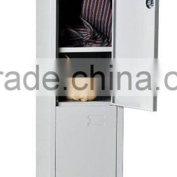 two door steel locker for hanging clothes / personal locker / two tier metal locker