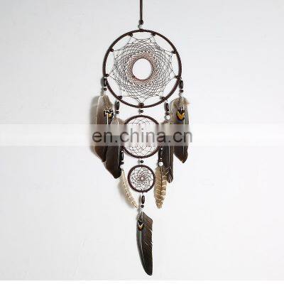 Macrame Wall Hanging Sun Catcher Eagle Head Woven Bead Big White 3 Rings Dream Catcher Huge