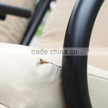 Double Swing Chairs With Frame / Canopy / Cupholder, Tan photo-2