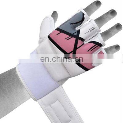 Custom Design Professional Punching Training MMA Half Finger PU Leather Boxing Gloves photo-2