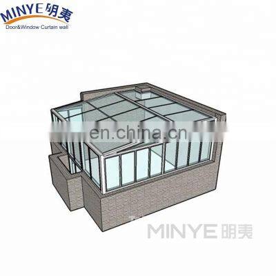 Slope Roof Thermal Broken Aluminum Glass Heat Break Conservatory With Shutter photo-2