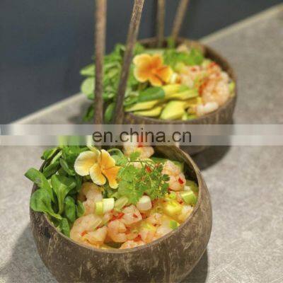 100% Natural Coconut Shell Bowl Wholesale in Bulk Coconut Salad Bowl Made in Vietnam