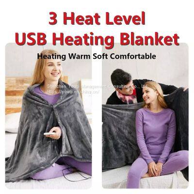 Dark Grey USB Electric Blanket/ Easy Control Temperature Electirc Blanket/ Washable USB Electric Blanket/