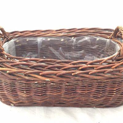 Fast Delivery Wicker Basket Storage Baskets With Liner And Wood Lid