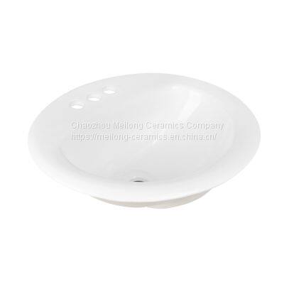 UPC Oval Ceramic Bathroom Drop-in Sink photo-2