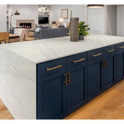 Code：3015，Calacatta Artificial Stone Quartz Slab Kitchen Countertops photo-3