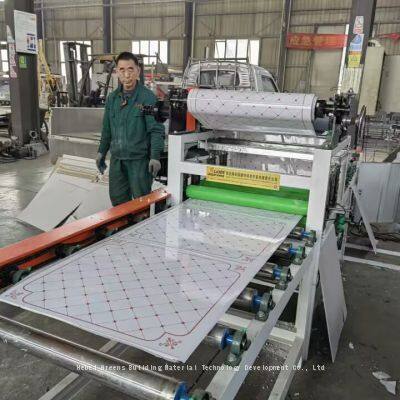 Small Scale Gypsum Board Lamination Machine 600*600 Gypsum Ceiling Tiles Making Machine