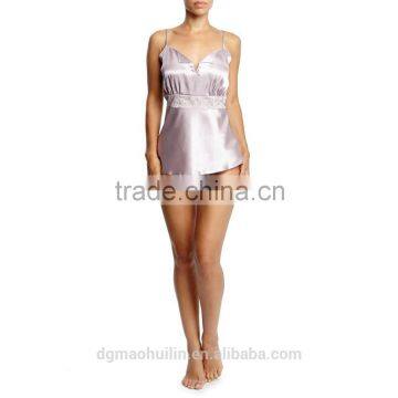 2015Sexy Women Satin Lace Sleepwear Lingerie Nightdress One-piece Pajamas