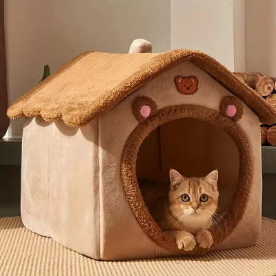Small Indoor Pet Cat Dog House Kennel Dog Cave Bed Cat Tent House Nest Winter Warm Cozy Removable and Washable Dog House Bed