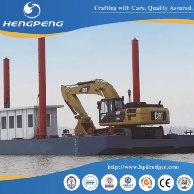 Modular Pontoon Excavator Transportation Carrier Barge/Floating Working Platform/Cargo Deck Barge Support Excavator Operate Dredging in Inland River Lake
