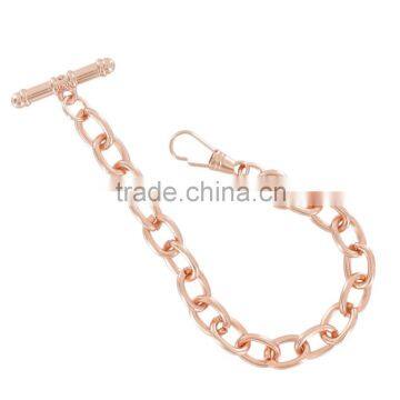 Pocket Watch Vest Chain Rose Gold Tone Cable Fancy Watch Chain