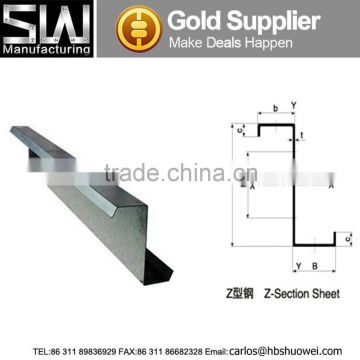 Cold bending Z beam steel sheiving with perforated holes