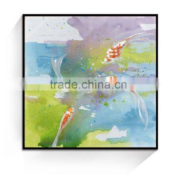 JC Wholesale Fish Group Home Decoration Living Room Animal Oil Painting On Canvas ANI-19B