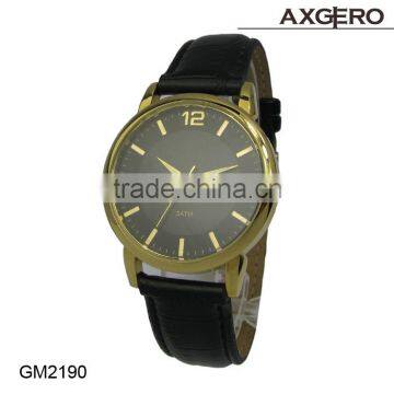 China Watch Factory Newest Design Waterproof Fashion Leather Watch, Stainless steel back leather Watch,Low Price