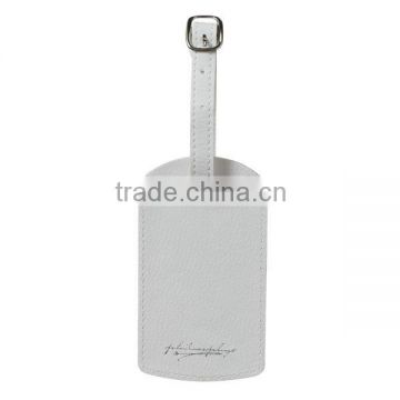 White Leather Luggage Tag