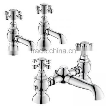Chrome Bathroom Twin Hot and Cold Basin Taps photo-2