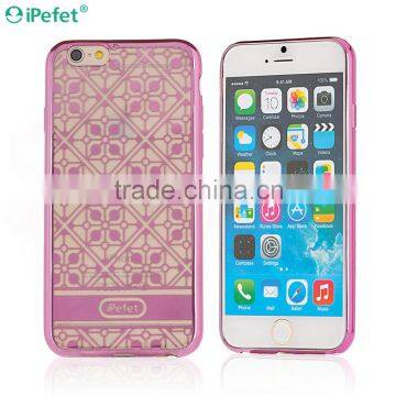 Special Design Chrome Electroplating Soft Clear TPU Back Case Cover For iPhone 6 6s