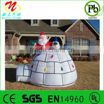 Inflatable dome with Santa and snowman for Christmas decorations