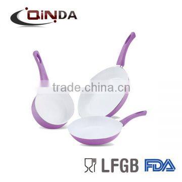 induction aluminium white ceramic frying pan