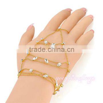 New launched indian hand palm slave bracelet with rings