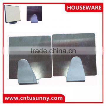 square metal coat hooks/adhesive stainless steel hooks