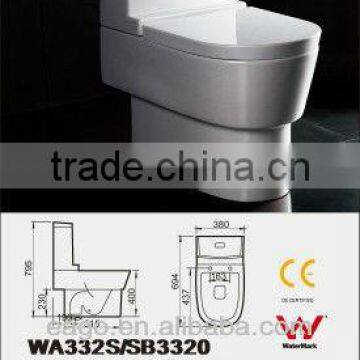 Four inch water closet