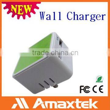 CE ROHS FCC Certified Mini Dual USB Wall Charger for Mible Phone