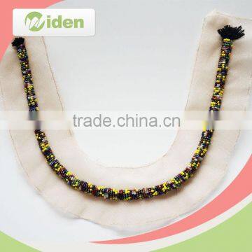 Black Net Lace Fabric Embroidery Collar Lace Applique Beaded Lace Trim Supplier's Choice