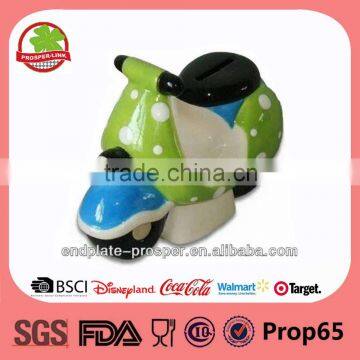 Wholesale Handpainting Ceramic Motorbike Coin Bank