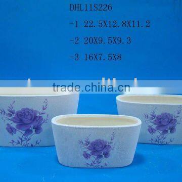 Ceramic crackleware flower pot