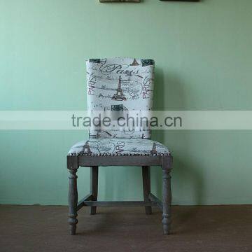 Hot sale classical chair, Royal design French style carved wooden black upholstered dining chair